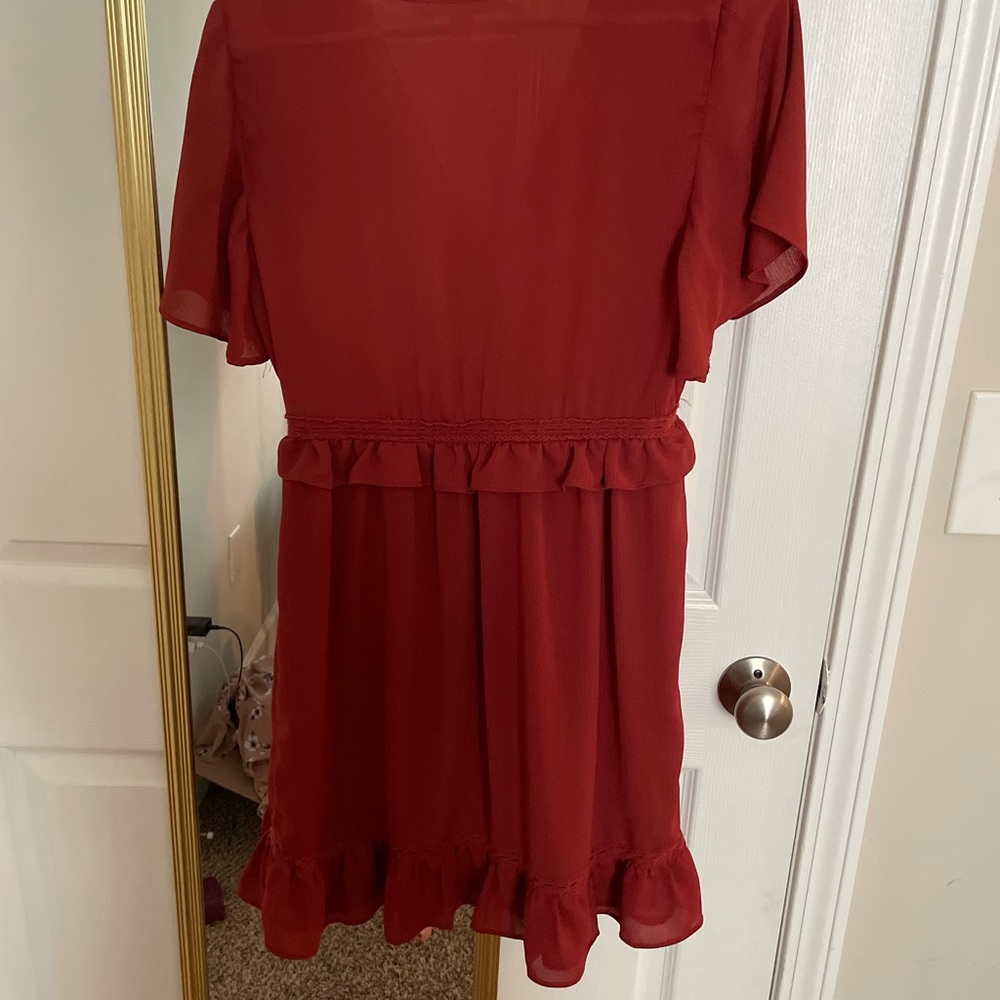 Lovely MIAMI rosy v-neck mini dress - Picture 2 of 2
